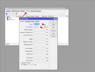 نحوه مدیریت کاربران pptp توسط user manager