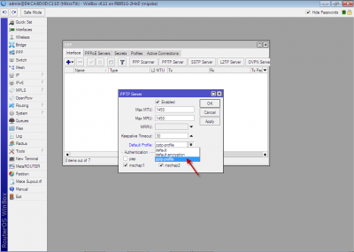مدیریت کاربران pptp توسط user manager