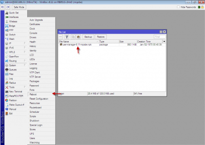 نحوه نصب پکیج user manager برروی روتربرد میکروتیک