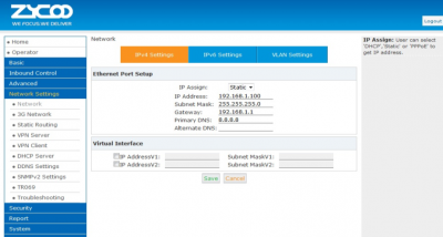 تغییر  IP Address پیش فرض زایکو