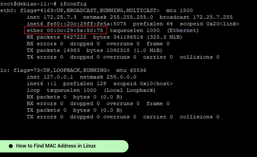 مک آدرس لینوکس